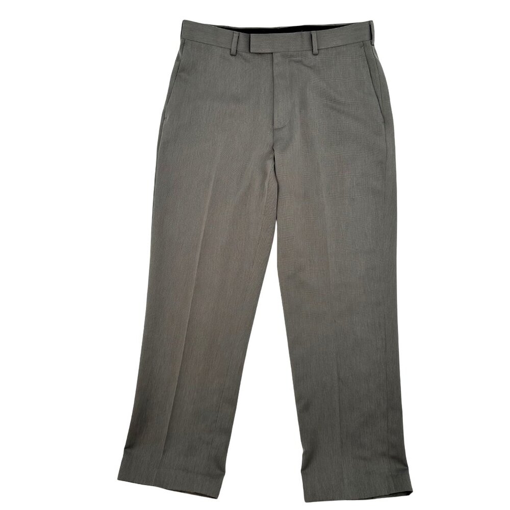 Axist Mens Gray 100% Polyester Flat Front Business Casual Dress Pants 34x30